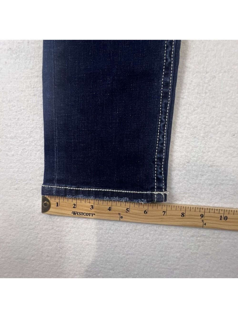 Daytrip Womens 25 Blue Jeans Virgo Straight Thick Stitch Stretch Flap Pocket New - Picture 11 of 12
